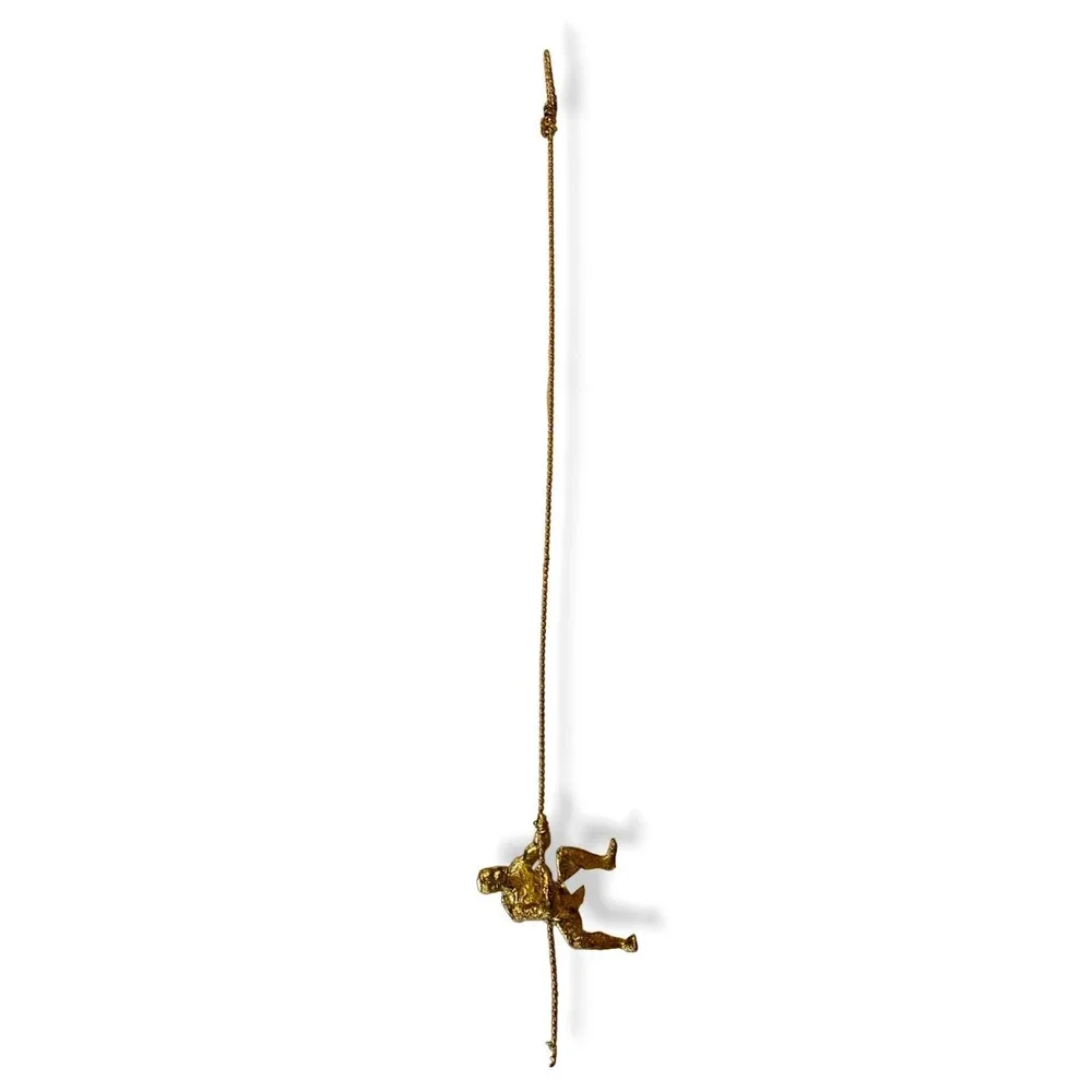$220 Global Views Gold Climbing Man Decorative Art Sculpture Hanging Wall Décor